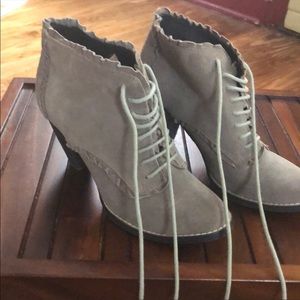 Anthropologie tan / grey booties